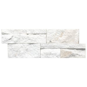 Arctic White Splitface Ledger Panel 9 in. x 24 in. Quartzite Wall Tile (4.5 sq. ft./Case)