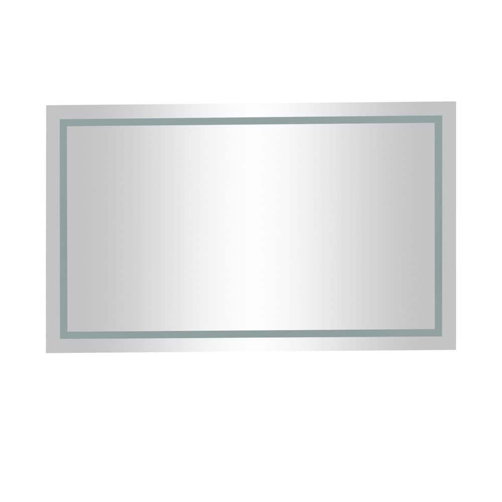Interbath 84 in. W x 48 in. H Oversized Rectangular Frameless LED Anti-Fog with Memory Function Wall Bathroom Vanity Mirror, Classic -  BDTM848DH8448