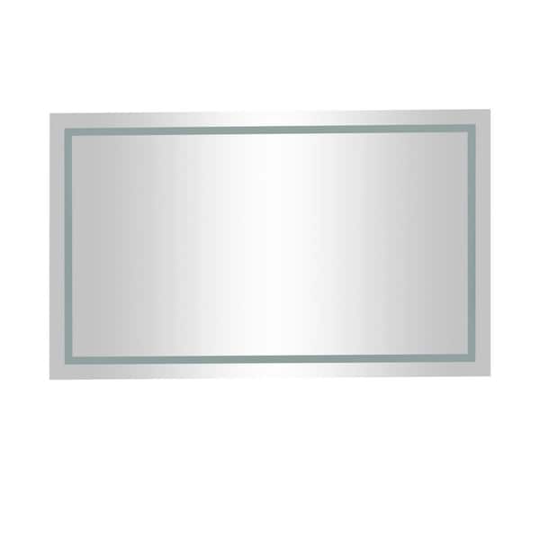 Interbath 84 in. W x 48 in. H Oversized Rectangular Frameless LED Anti-Fog with Memory Function Wall Bathroom Vanity Mirror