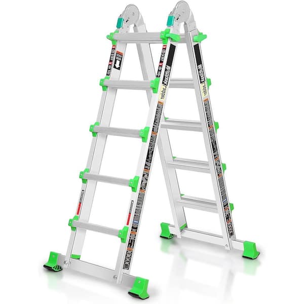 17 ft. Multi-Position Aluminum Ladder with Anti-Slip, 330 lbs. Capacity, EN131 and ANSI Certified