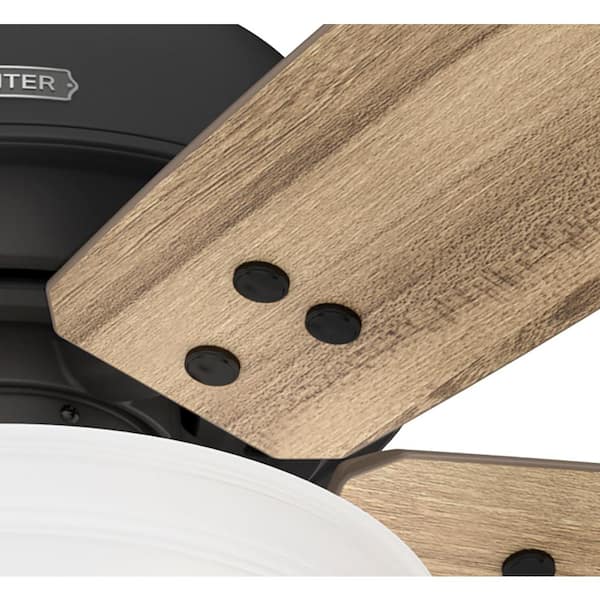 Hunter - Reveille 60 in. Indoor Matte Black Ceiling Fan with Light Kit Included