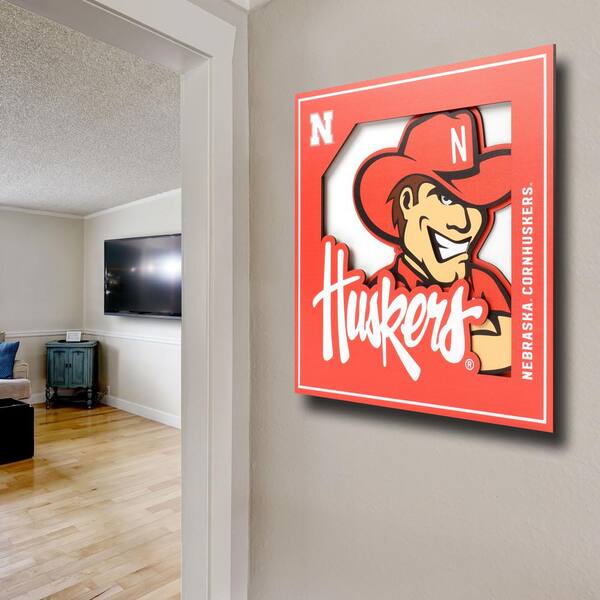  4 Inch Huskers Logo Nebraska University NU Cornhuskers  Removable Wall Decal Sticker Art Home Room Decor 4 by 3 Inches : Sports &  Outdoors