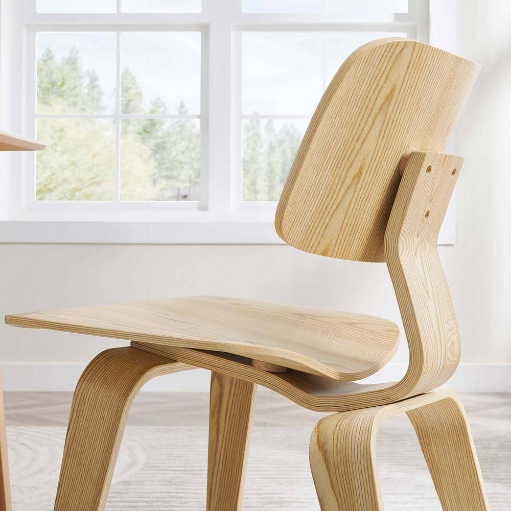 Natural Low Wood Side Chair with 32.5" Height