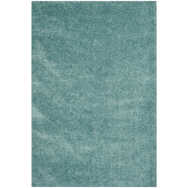 SAFAVIEH California Shag Light Blue 4 ft. x 6 ft. Solid Area Rug