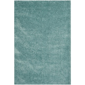 California Shag Light Blue 5 ft. x 8 ft. Solid Area Rug