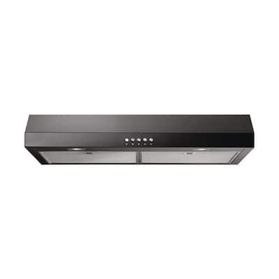 30in. 320CFM Convertible Under Cabinet Range Hood in Black