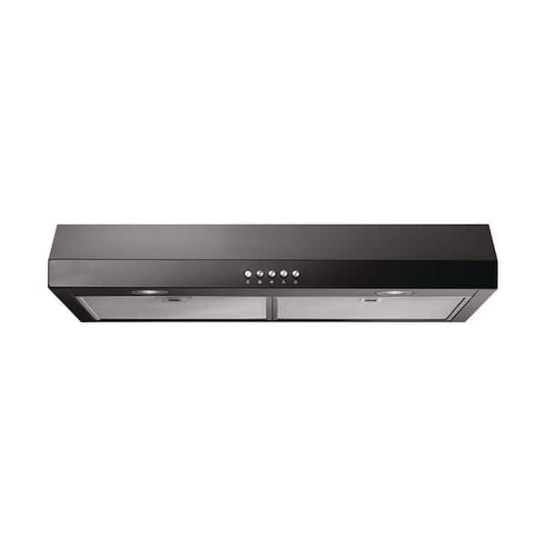 30 in. 320 CFM Convertible Under Cabinet Range Hood in Black