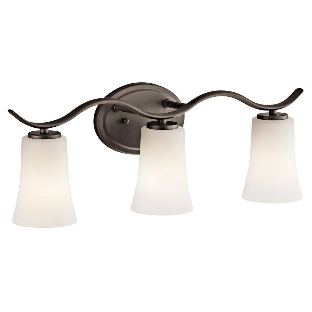 23" Distressed Bronze Transitional 3-Light Wall Sconce