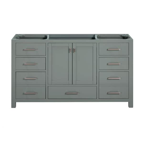 Modero 60 in. Bath Vanity Cabinet without Top in Smoke Green Assembled