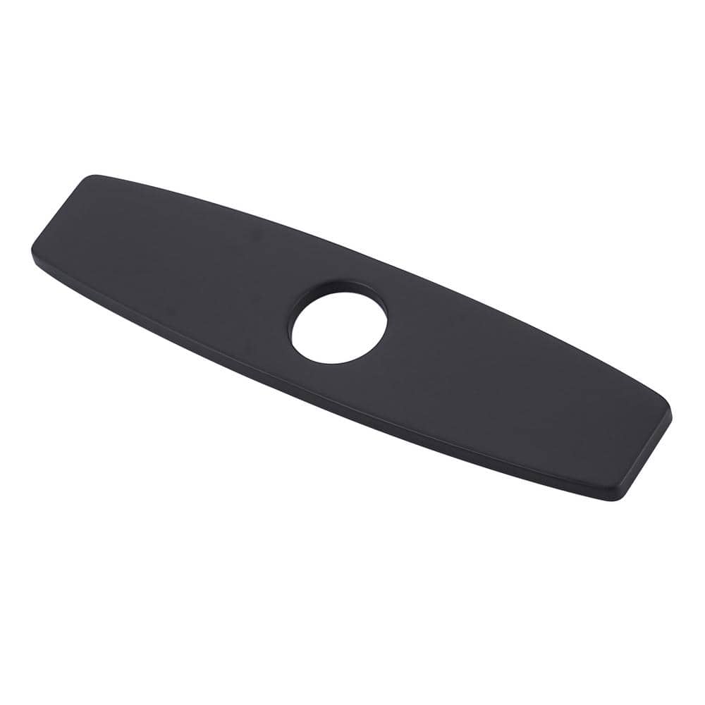 9.6 Inch Matte Black Stainless Steel Kitchen Sink Faucet Hole Cover Plate