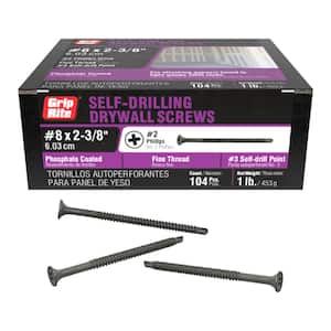 #8 x 2-3/8 in. #2 Phillips Bugle Head Fine Thread Drywall Screws 1 lb. Box