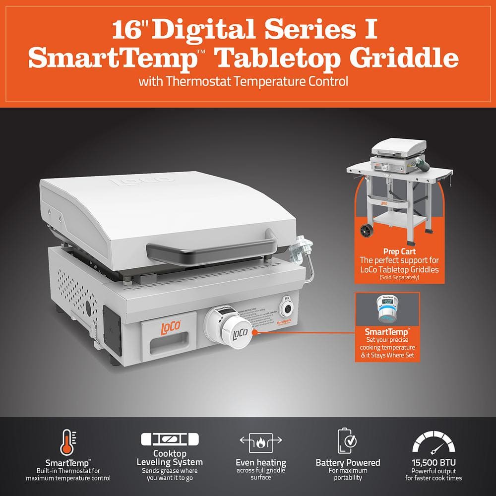 SmartTemp 16" Rectangular Tabletop Griddle in Black