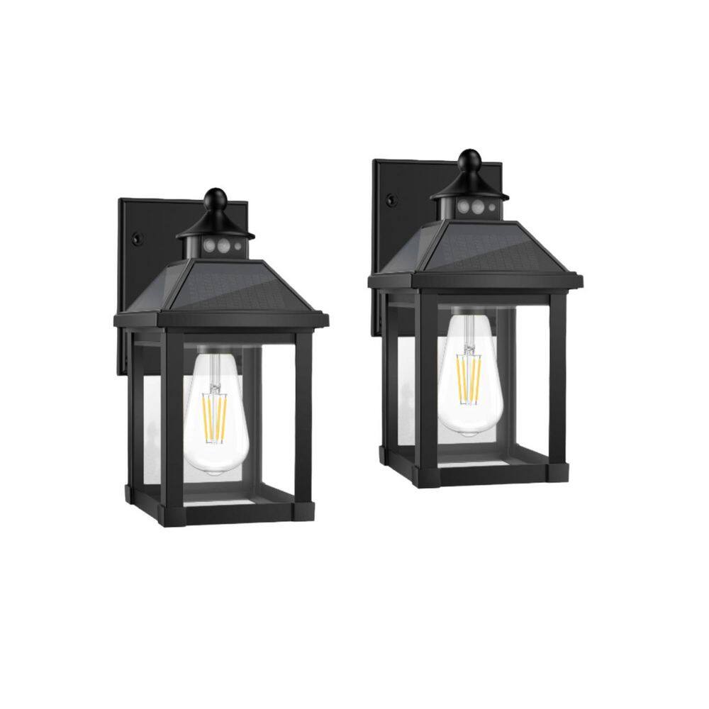 2-Pack Solar Wall Lantern Waterproof with 3-Lighting Modes and Motion Sensor Dusk to Dawn, Bulb Included price history on PriceWatchPro