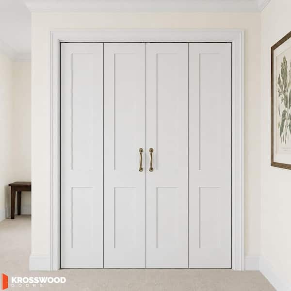 Krosswood Doors 48 in. x 80 in. Shaker 2-Panel Solid Core Primed