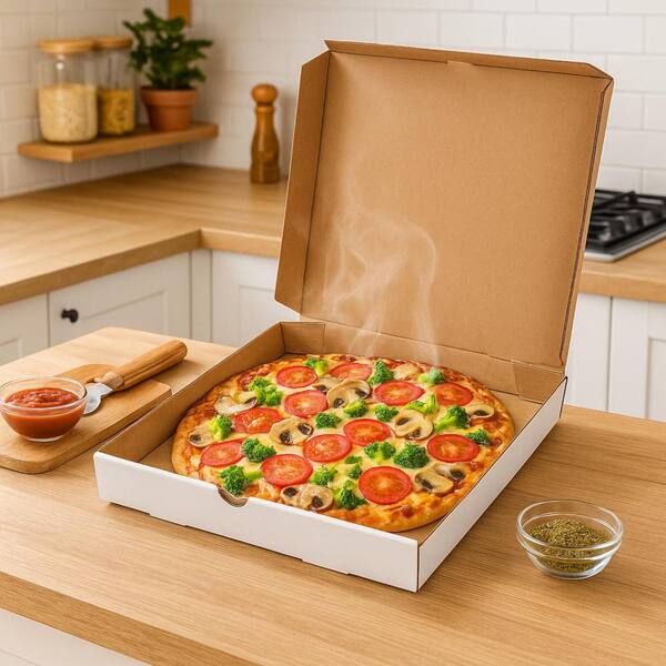 Wudkey 40-Pack 10.2 x 10.2 in. White Pizza Box, Grease-Resistant