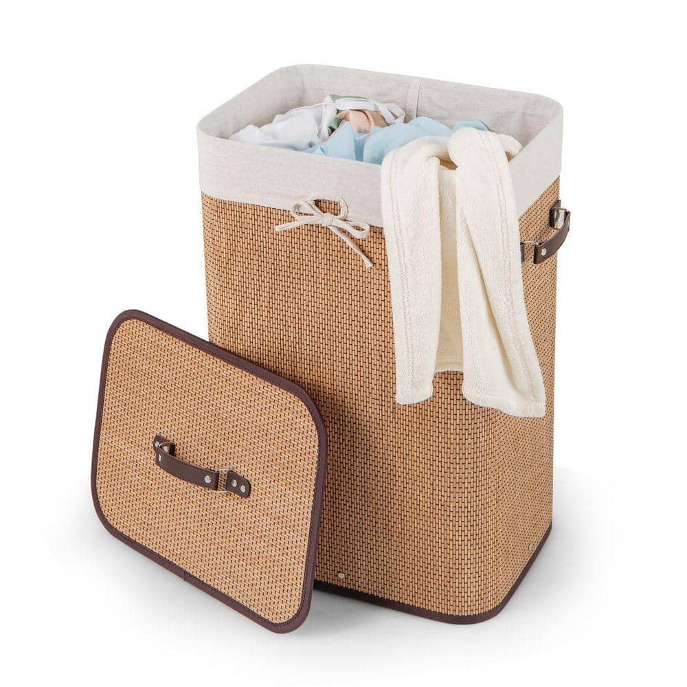 Mecale Yellow 12 in. x 24 in. Rectangle Bamboo Clothes Decorative