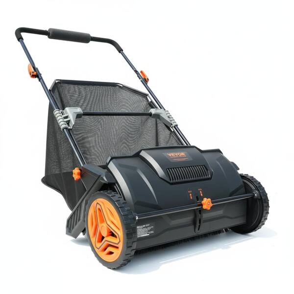 21" Heavy Duty Push Lawn Sweeper, 3.5 Cu.Ft Mesh Hopper, Adjustable Brush Height for Lawn/Yard Debris.