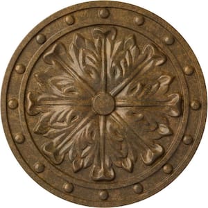 1-1/2 in. x 20-1/2 in. x 20-1/2 in. Polyurethane Foster Acanthus Leaf Ceiling Medallion, Rubbed Bronze