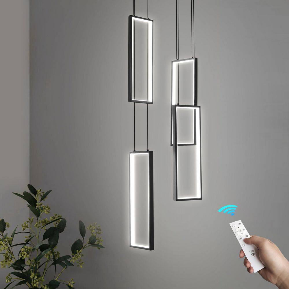 Home Lighting 54Watt 4-Light 4C-Black Pendant Lighting LED Rectangle Chandelier for Kitchen price history on PriceWatchPro