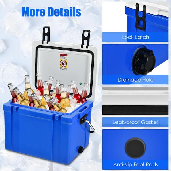 HONEY JOY 26 qt. Portable Cooler Camping Ice Chest Cooler with