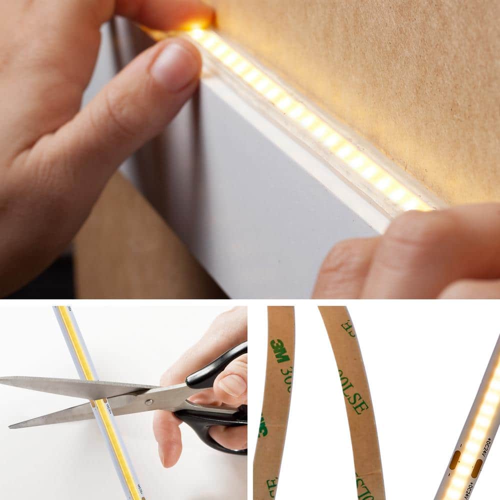 16.5 ft Warm White Dimmable LED Strip Light with Adhesive Backing
