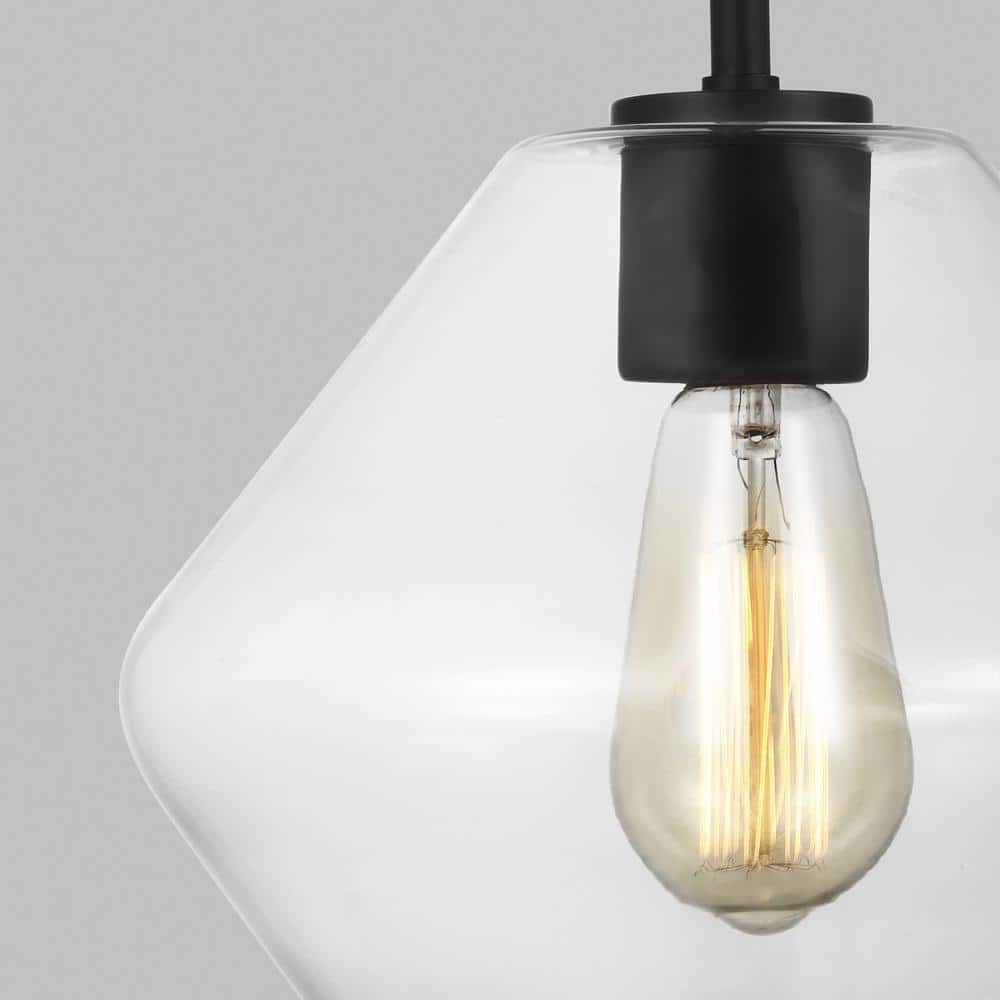 Jett Midnight Black Mini Pendant with Clear Glass Shade