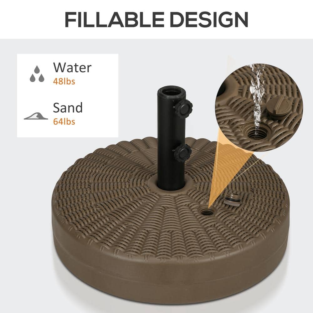 Heavy Duty Brown HDPE Fillable Round Umbrella Base