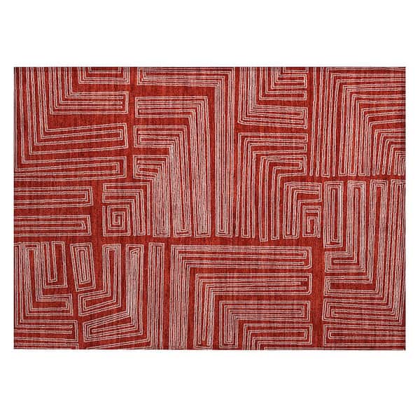 Chantille Machine Washable Indoor/Outdoor Abstract ACN1045 Red 1 ft. 8 in. x 2 ft. 6 in. Area Rug