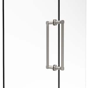 Contemporary 12 in. Back-to-Back Shower Door Pull in Satin Nickel
