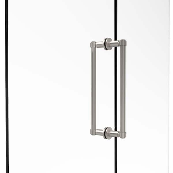 Allied Brass Contemporary 12 in. Back-to-Back Shower Door Pull in Satin Nickel