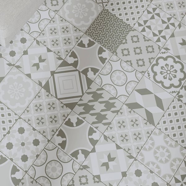 CRUZ BAY STUDIO Felix 7in. x7in. Greyscale Matte Porcelain Tile Sample