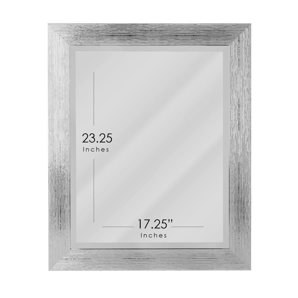 Rectangular Silver Polystyrene Framed Wall Mirror, 23" x 29"