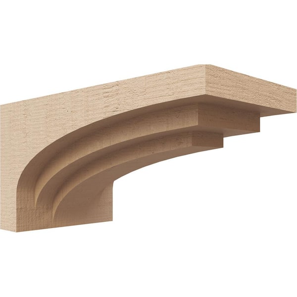 Ekena Millwork 6-in. x 12-in. x 6-in. Series 3 Wide Rockford Rough Cedar Woodgrain Timberthane Polyurethane Corbel, Primed Tan