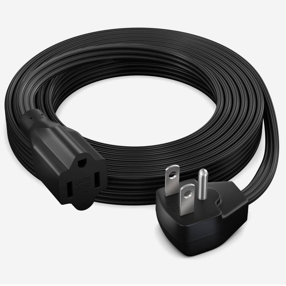12 ft. 14/3 Medium/Heavy Duty Indoor Extension Cord Flat Plug Flat Wire, 15Amps, Black price history on PriceWatchPro