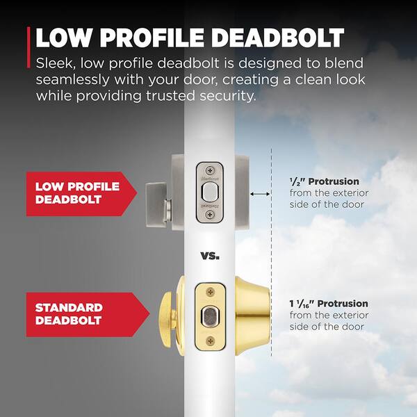Kwikset Camino Low Profile Satin Nickel Single Cylinder Entry Door Handleset with Halifax Door Lever Featuring SmartKey Security Kwikset Camino Low Profile Satin Nickel Single Cylinder Entry Door Handleset with Halifax Door Lever Featuring SmartKey Security