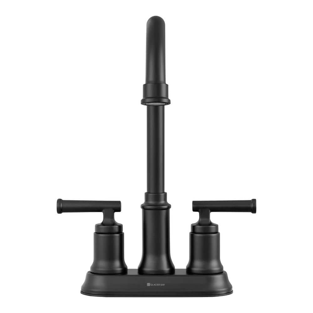Glacier Bay Oswell Double Handle Bar Faucet in Matte Black HD67459W