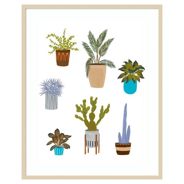 Amanti Art Houseplants II by Melissa Wang 33 in. W x 41 in. H. Wood Framed Wall Art Print Framed in Brown