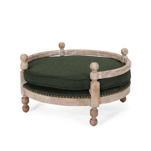 Rex Medium Pine Upholstered Pet Bed with Wood Frame