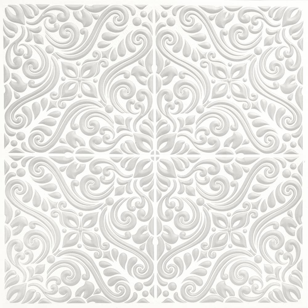 WallPOPs Clover Taupe Embossed 10 in. x 10 in. x 0.04 in. PVC Peel and ...