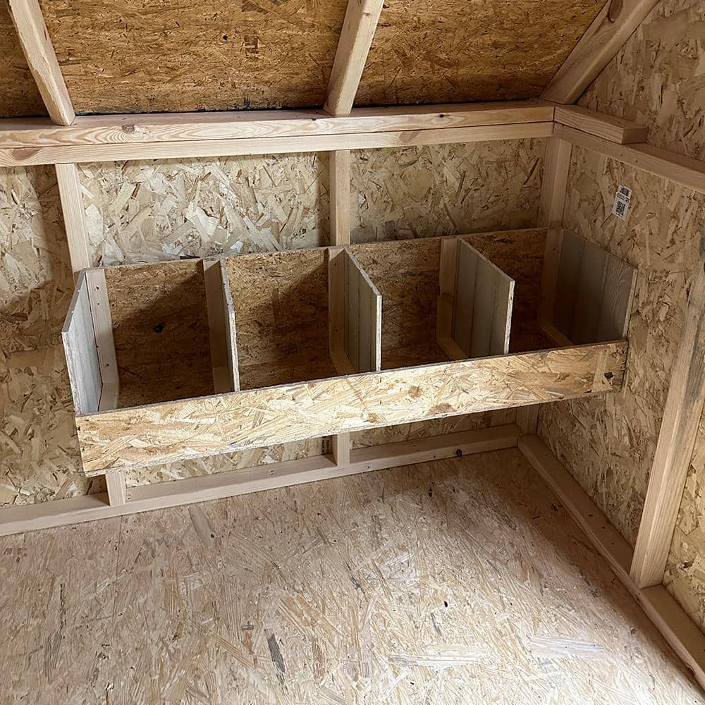 Red and White A-Frame Wooden Chicken Coop Kit