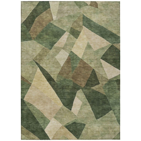 Chantille Machine Washable Indoor/Outdoor Abstract ACN2374 Green 3 ft. x 4 ft. Area Rug