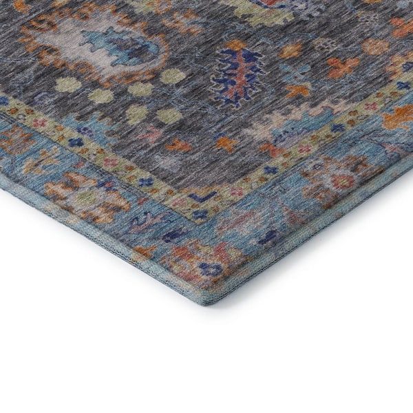 Mayfield Premium Machine Washable Abstract AMF2104 Gray 2 ft. x 3 ft. Accent Rug