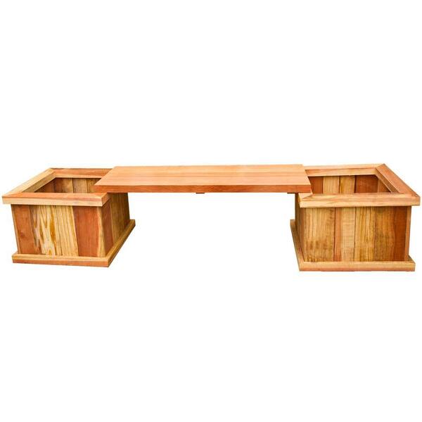 Hollis Wood Products 83 in. Redwood Planter Bench Kit