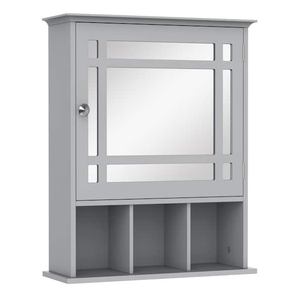 Unbranded 6.5 in. W x 23.5 in. H Rectangular Medicine Cabinet with Mirror Wall Mounted Mirror Cabinet with Storage
