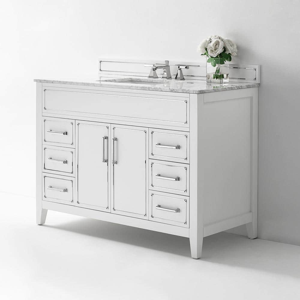 Aspen 48'' White Marble Top Single Bathroom Vanity
