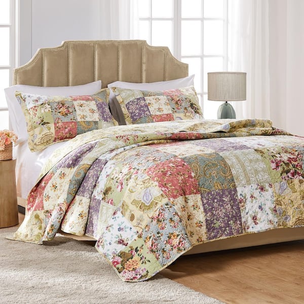 Greenland Home Fashions Blooming Prairie 3-Piece Multicolored Queen Set
