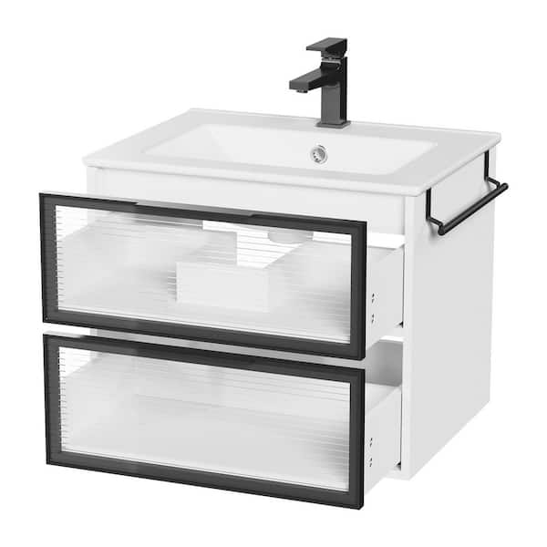 Puluomis 30 in. Drop-In Rectangular Bathroom Sink in White