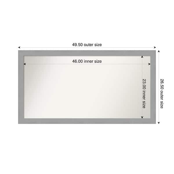 Amanti Art Brushed Nickel 49.5 in. x 26.5 in. Custom Non-Beveled Recycled Polystyrene Framed Bathroom Vanity Wall Mirror