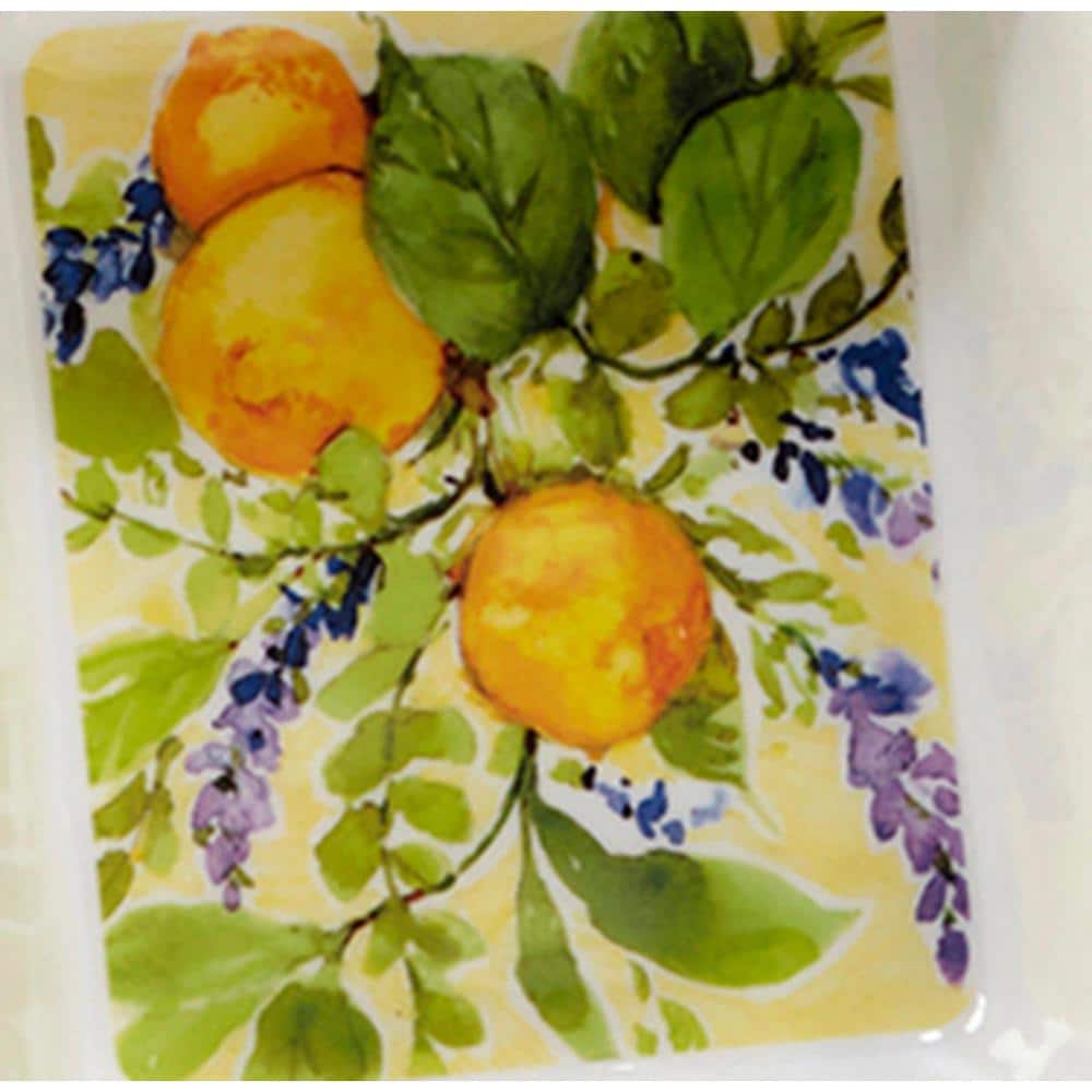 Lemon Zest Multicolor Melamine Dinner Plates Set of 6
