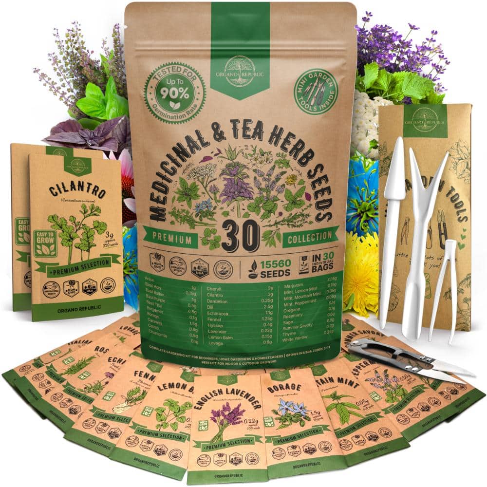 30 Medicinal & Tea Herb Seeds - 15,560+ Non-GMO Heirloom Seeds for Planting Medicinal and Tea Herbs price history on PriceWatchPro